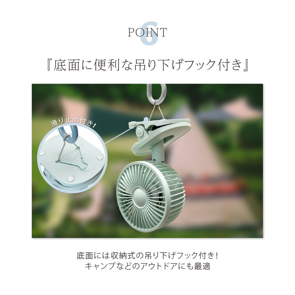 2026年新型 スイングクリップファン ミニ扇風機 DCモーター 360度 自動首振り LEDライト ベビーカー 4000mAh 11時間 Type-C充電 ハンディファン 卓上扇風機 静音 携帯扇風機 USB充電 小型 軽量 強力 アウトドア 子供