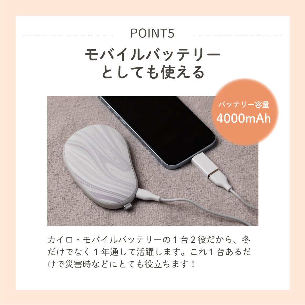 簡易パッケージ 2024年新型 温度調節付 充電式カイロ 薄型 4000mAh モバイルバッテリー機能付 type-c ストラップ付 電気カイロ 繰り返し使える ハンドウォーマー 使い捨てない コンパクト USB充電 おしゃれ かわいい