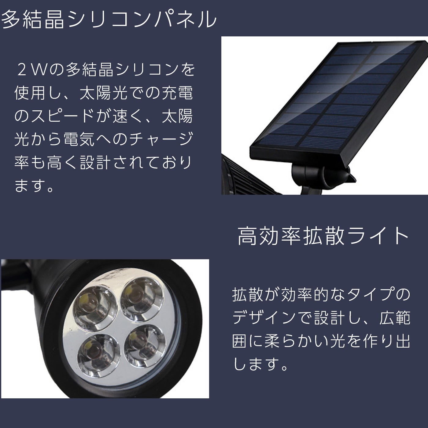 ソーラーライト 4本セット ガーデンライト LED 屋外 室外 庭 ライト センサー 明るい 防水 照明 防犯 太陽光 自動 玄関 アウトドア 埋め込み 電球色 白色 ソーラーガーデンライト スポットライト