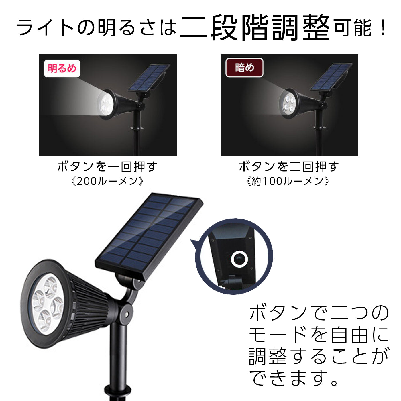 ガーデンライト ソーラー ライト スポットライト 防水 LED ライト 屋外 LED センサー 明るい 照明 防犯 防災 太陽光 おしゃれ 自動 庭 玄関 アウトドア 自動点灯 埋め込み 電球色 LED