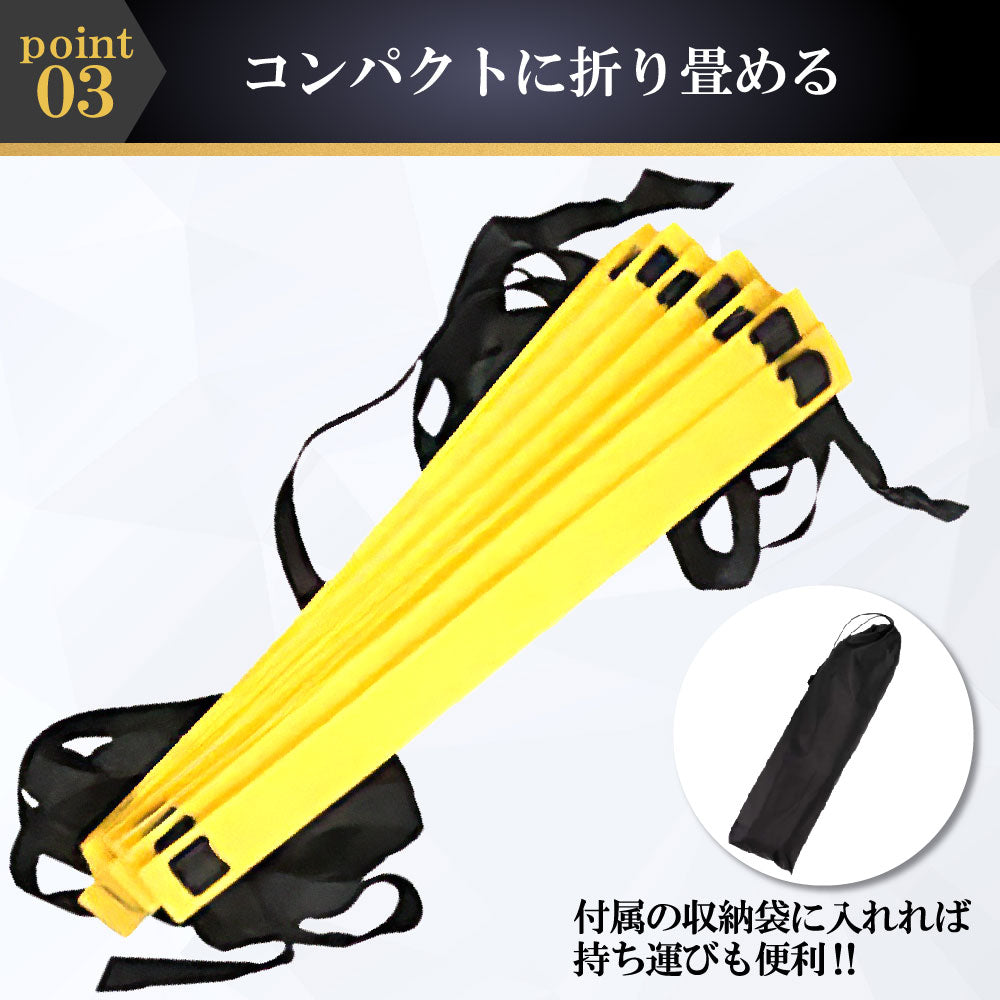 トレーニングラダー ラダー トレーニング マーカーコーン10個付 キッズフィットネス用 はしごとロープセット 収納袋 6m サッカー 野球 バスケ テニス フットサル 陸上 瞬発力 持ち運び 練習用品 ワークアウト 小学生 子供