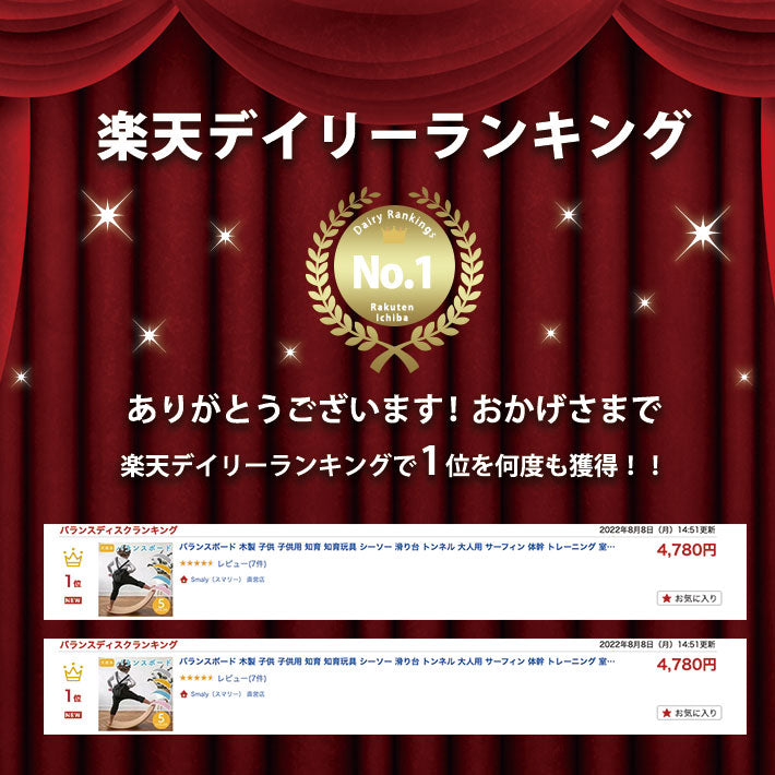 【子供用知育玩具】天然木製バランスボード